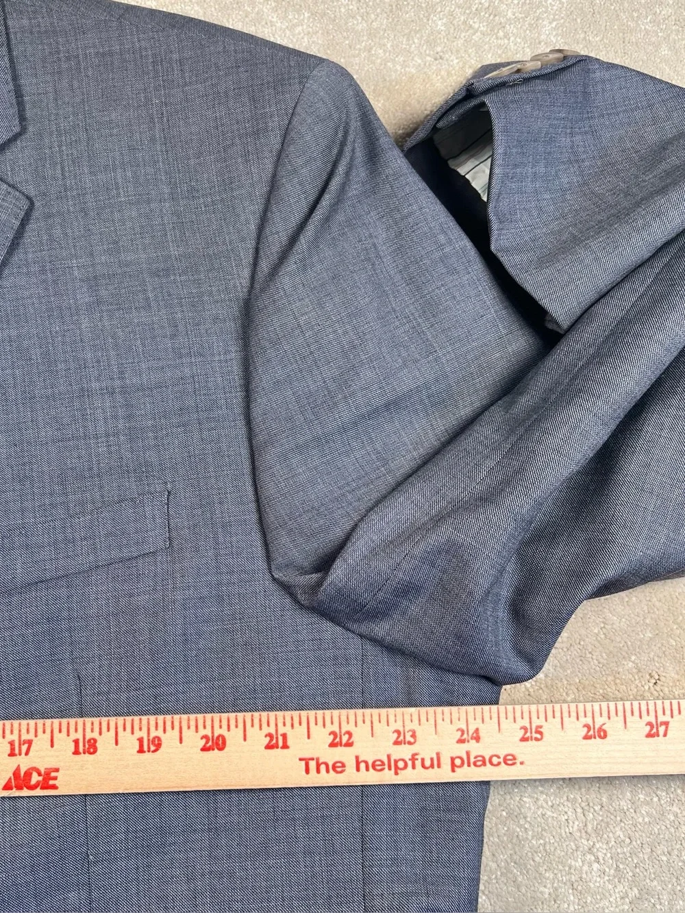 Lauren Ralph Lauren Sport Coat Blazer Slim Fit Blue 2 Button 100% Wool Men's 48R
